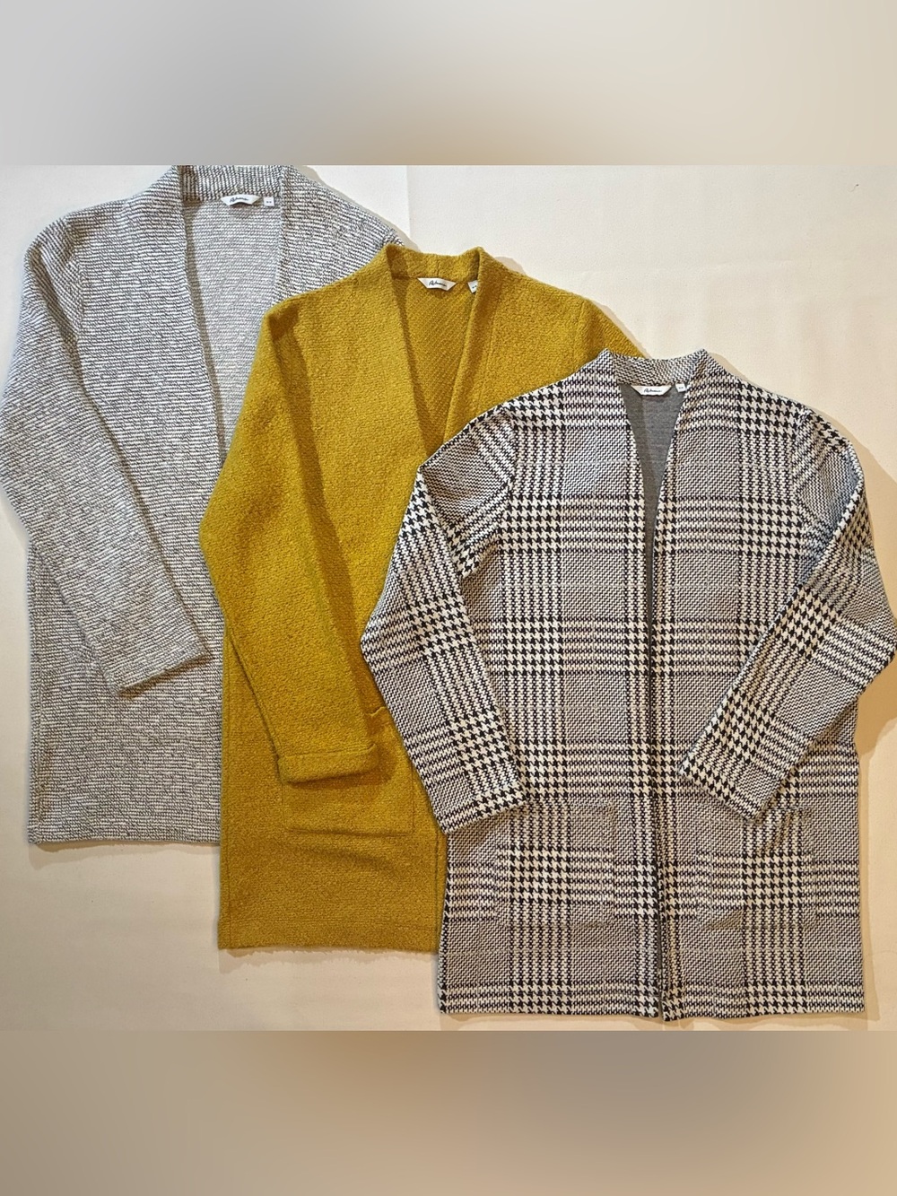 LOT OF 3 Reitmans Long Lagenlook Cardigan Sweaters Pockets Coatigan M Bundle